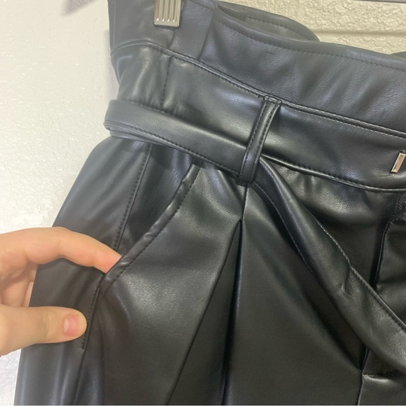 Blank NYC Faux Leather Black High Waisted Leather Trousers Size 27 - Picture 9 of 13